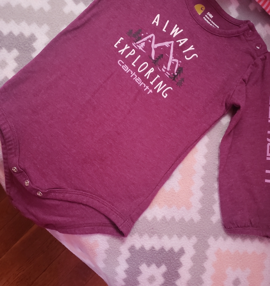 *EUC Carhartt plum purple long sleeve onesie